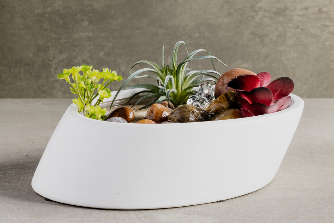 Contemporary White Indoor Water Fountain