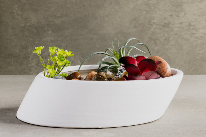 Contemporary White Indoor Water Fountain